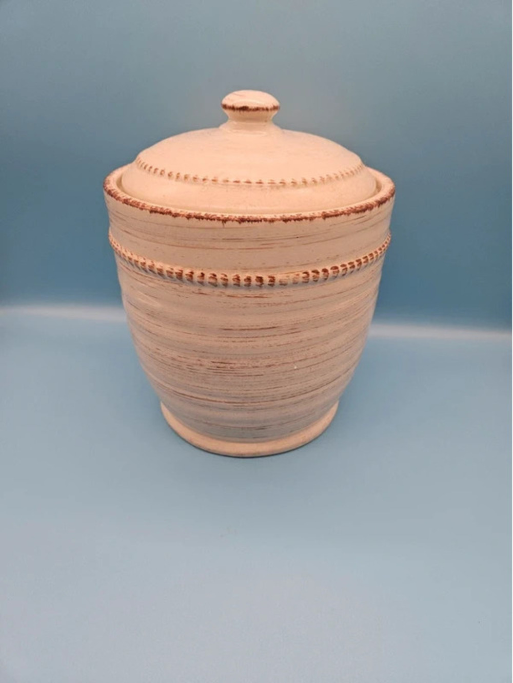 Large Ceramic Canister with Lid 9.5"